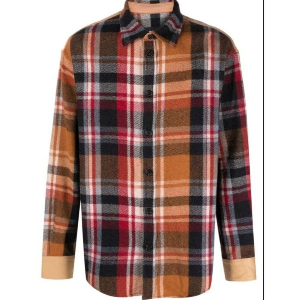 DSQUARED2 Timberman Check Pattern Shirt Wool Blend Button Up Men's Large IT 50 - Picture 2 of 7